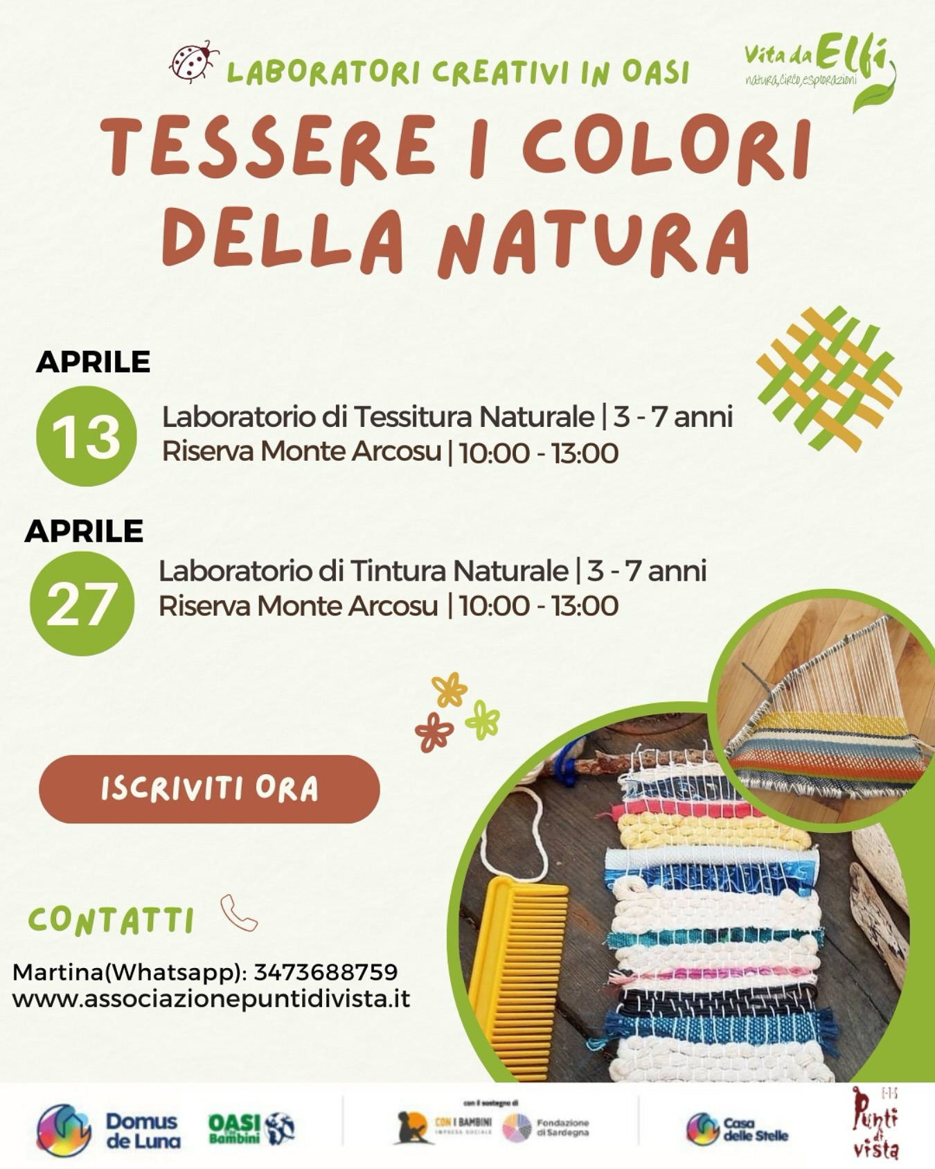 Laboratorio di tessitura naturale 13 aprile